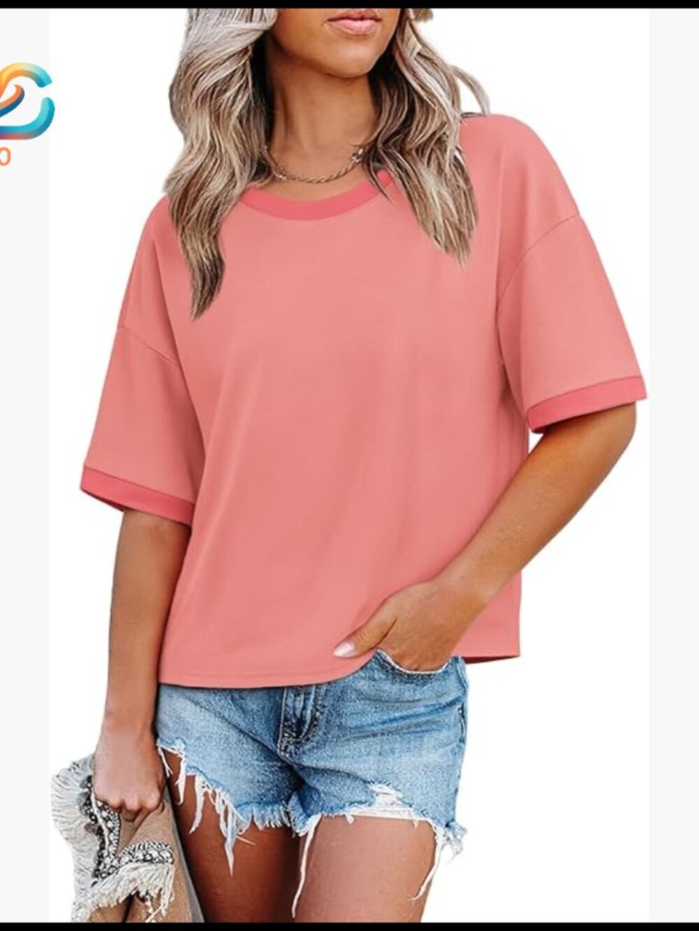 Oversized Loose Fit Half Sleeve Crew Neck T-Shirt Summer Top